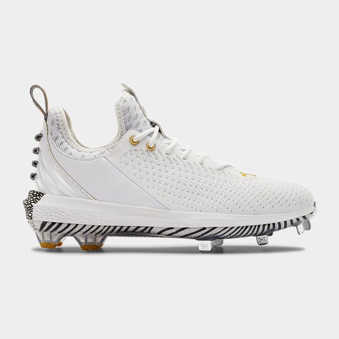 Under Armour Harper 5 Low ST - Panske Baseballová Obuv - Biele/Metal Zlate